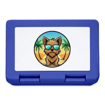 Brüsseler Griffon Hunderasse Cartoon Sonnenbrille Strand - Brotdose - Royalblau - Vorne