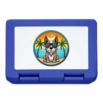 Braque Auvergne Dog Breed Cartoon Sunglasses Beach - Lunchbox - royal blue - Front