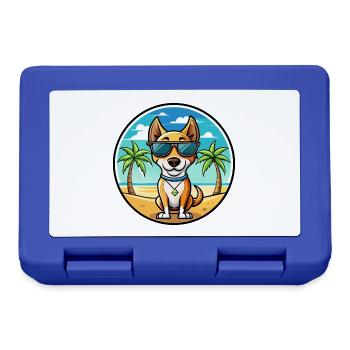 Brasilianischer Terrier Hunderasse Cartoon Sonnenbrille Strand - Brotdose - Royalblau - Vorne