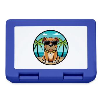 Boerboel Chien Race Dessin Animé Lunettes De Soleil Plage - Boîte à goûter - bleu royal - Devant