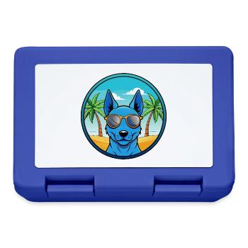 Blue Thai Ridgeback Dog Breed Cartoon Sunglasses - Lunchbox - royal blue - Front