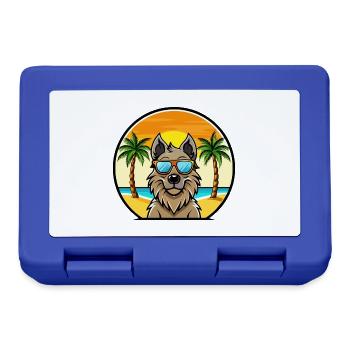 Lunettes de soleil belges Groenendael Dog Breed Cartoon - Boîte à goûter - bleu royal - Devant