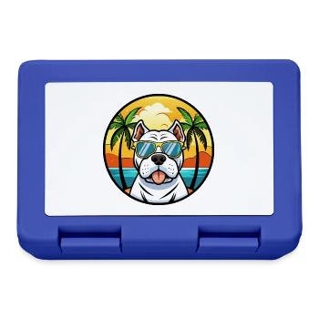 Lunettes de soleil de bande dessinée de race bouledogue américain plage - Boîte à goûter - bleu royal - Devant