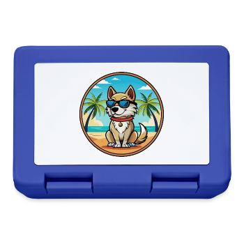 Akbash Dog Breed Cartoon Sunglasses Beach - Lunchbox - royal blue - Front