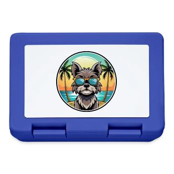 Affenpinscher Dog Breed Cartoon Sunglasses Beach - Lunchbox - royal blue - Front