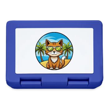 Havanna Braun Katze Rasse Cartoon Sonnenbrille Strand - Brotdose - Royalblau - Vorne