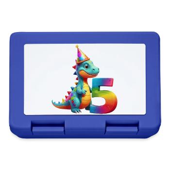 DINO 5 YEARS DINOSAUR 5TH BIRTHDAY - Lunchbox - royal blue - Front