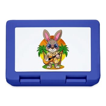 Lunettes de soleil de plage d’été de lapin drôle hawaïenne - Boîte à goûter - bleu royal - Devant