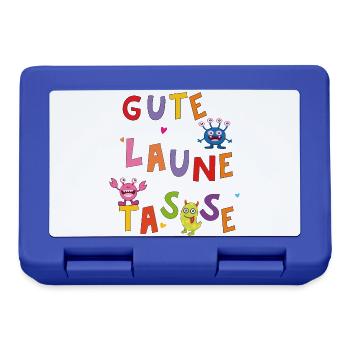 gute Laune Tasse - Brotdose - Royalblau - Vorne
