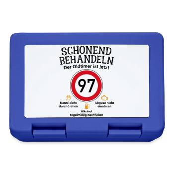 97. Geburtstag Schonend Behandeln Oldtimer Ist 97 - Brotdose - Royalblau - Vorne