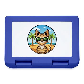 Savannah Katzenrasse Cartoon Sonnenbrille Strand - Brotdose - Royalblau - Vorne