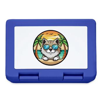 Himalaya-Katzenrasse Cartoon-Sonnenbrille Strand - Brotdose - Royalblau - Vorne