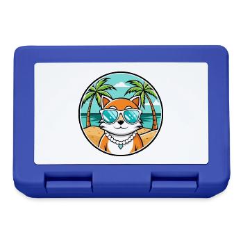 Hantilly Tiffany Cat Breed Cartoon Sunglass Beach - Lunchbox - royal blue - Front