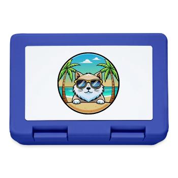 Himalaya-Katzenrasse Cartoon-Sonnenbrille Strand - Brotdose - Royalblau - Vorne