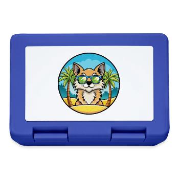 Lunettes de soleil de dessin animé de race de chat à poil long allemand plage - Boîte à goûter - bleu royal - Devant