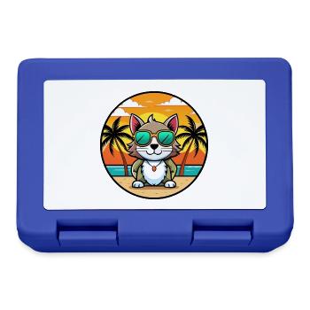 Bombai Katzenrasse Cartoon Sonnenbrille Strand - Brotdose - Royalblau - Vorne