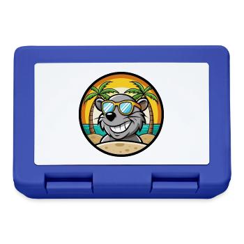 Rat Drôle Dessin Animé Plage D’été Lunettes De Soleil Autocollant - Boîte à goûter - bleu royal - Devant