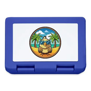 Wachtel Lustige Cartoon Sommer Strand Sonnenbrille Cool - Brotdose - Royalblau - Vorne