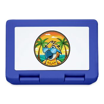 Perroquet Drôle Dessin Animé Plage Été Lunettes De Soleil Cool - Boîte à goûter - bleu royal - Devant