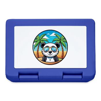 Panda Lustige Cartoon Sommer Strand Sonnenbrille Cool - Brotdose - Royalblau - Vorne