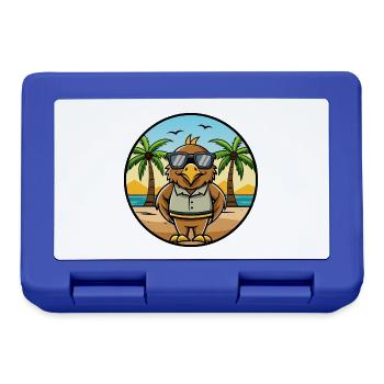 Hawk Drôle Dessin Animé Plage D’été Lunettes De Soleil Autocollant - Boîte à goûter - bleu royal - Devant