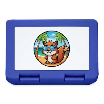 Écureuil Drôle Dessin Animé Plage Été Lunettes de soleil - Boîte à goûter - bleu royal - Devant