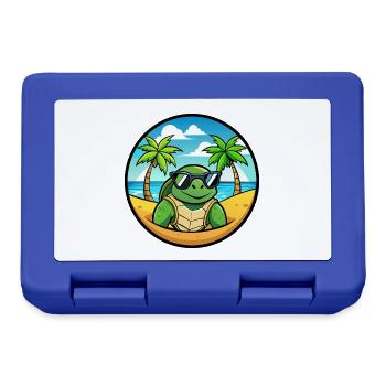 Turtle Funny Cartoon Summer Beach Sunglasses Cool - Lunchbox - royal blue - Front