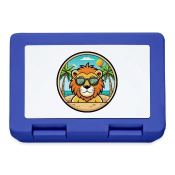 Lion Funny Cartoon Summer Beach Sunglasses Sticker - Lunchbox - royal blue - Front
