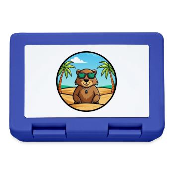 Murmeltier Lustige Cartoon Sommer Strand Sonnenbrille - Brotdose - Royalblau - Vorne