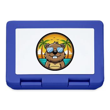 Biber Lustige Cartoon Sommer Strand Sonnenbrille Cool - Brotdose - Royalblau - Vorne