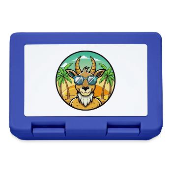Antelope Funny Cartoon Summer Beach Sunglasses - Lunchbox - royal blue - Front