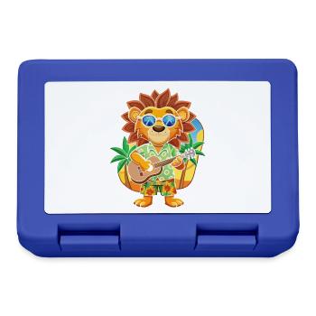 Funny Lion Cartoon Summer Beach Sunglasses Guitar - Lunchbox - royal blue - Front