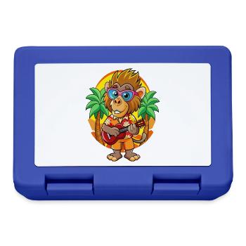 Lustige Pavian Cartoon Sommer Strand Sonnenbrille - Brotdose - Royalblau - Vorne