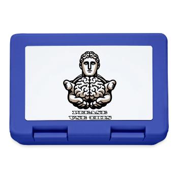Please Use This Brain - Funny Stoic Design - Lunchbox - royal blue - Front