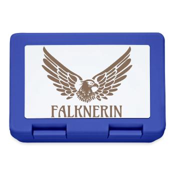 Falknerin Adler Falke Falknerei Geschenk - Brotdose - Royalblau - Vorne