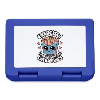 Exercise? I Thought You Said Extra Fries - Lunchbox - royal blue - Front