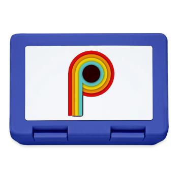 Retro Design Stripes P - Lunchbox - royal blue - Front