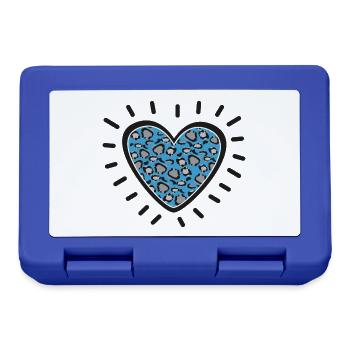 Leopard Heart Burst - Lunchbox - royal blue - Front