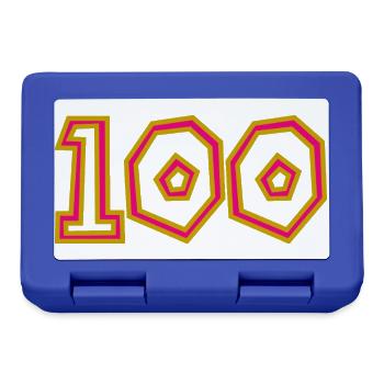 100. 100 YEARS. 100th ANNIVERSARY. BIRTHDAY 100 - Lunchbox - royal blue - Front