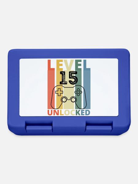 Level 15 Freigeschaltet Lustiger Gamer Geburtstag Fünfzehn - Brotdose - Royalblau