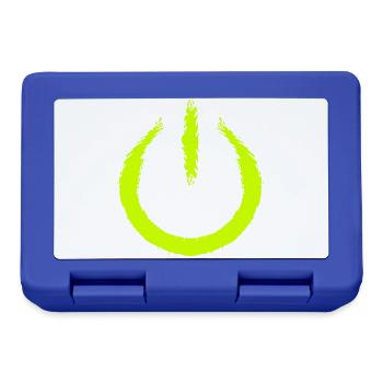 Power on Schalter Einschalten Ausschalten Symbol - Brotdose - Royalblau - Vorne