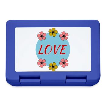 LIEBE. VALENTINSTAG. ICH LIEBE DICH. ICH LIEBE DICH. LIEBE - Brotdose - Royalblau - Vorne