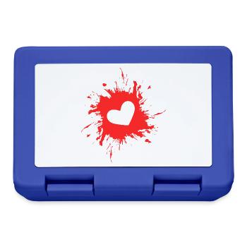 Herz Fleck Tinte rot - Brotdose - Royalblau - Vorne