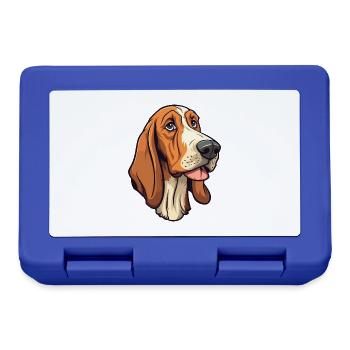 Hannoveraner Hund Rasse Cartoon Kawaii Illustration - Brotdose - Royalblau - Vorne