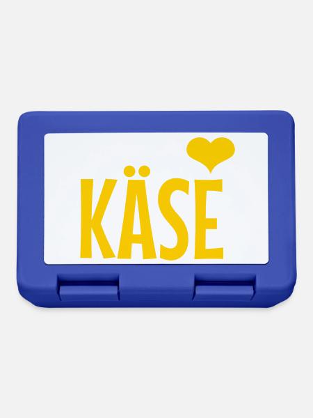 Käse Herz Logo – Gelbe Typo mit Liebe - Brotdose - Royalblau