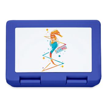Seepferdchen Seepferd Hippocampus Hippo Polygon - Brotdose - Royalblau - Vorne