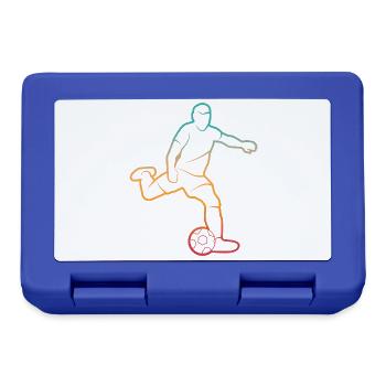 Fußballer Silhouette Fußballtrainer Fußballspieler - Brotdose - Royalblau - Vorne
