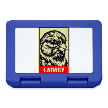 Kanarienvogel Canary Vintage Vogel Poster - Brotdose - Royalblau - Vorne