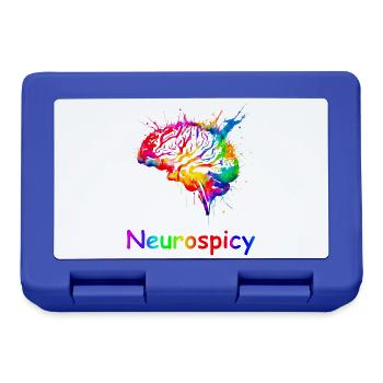 Neurospicy, farbenfrohe, ADHS-Autismus-Gehirn - Brotdose - Royalblau - Vorne