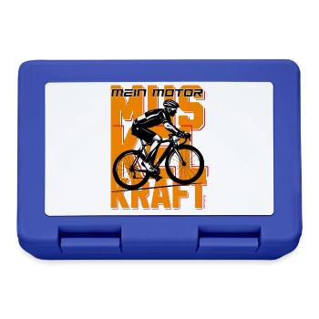 Mein Motor Muskelkraft - Rennrad Motiv - Brotdose - Royalblau - Vorne